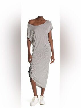 AllSaints Brea Black and White Striped dress, size M